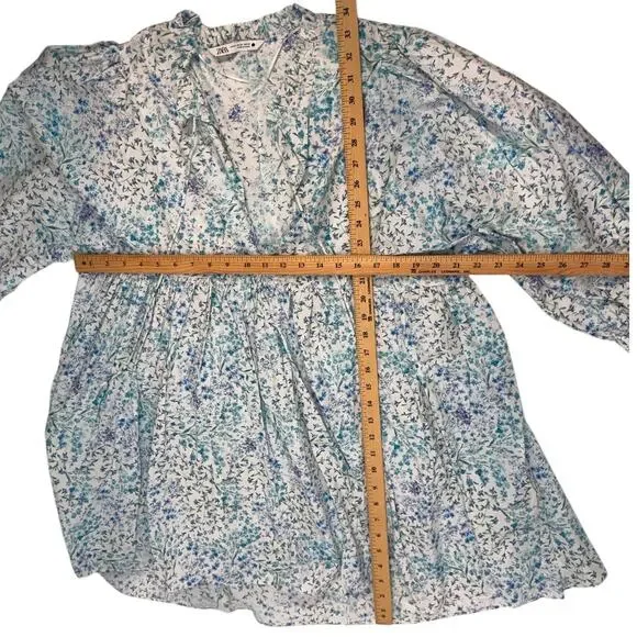 ZARA Blogger Fave Floral Printed Poplin Mini Babydoll Dress - Picture 9 of 10